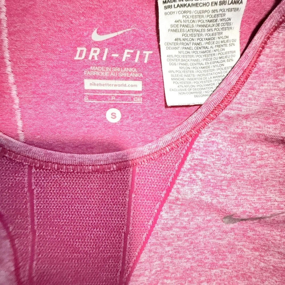 Nike Dri Fit Women's Heathered Pink Long Sleeve Tee Size S